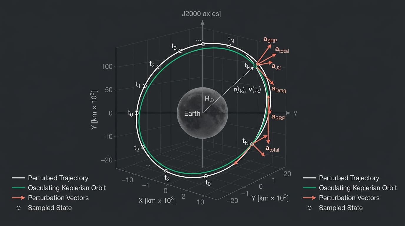 Orbital state with a planet and candidate trajectories
